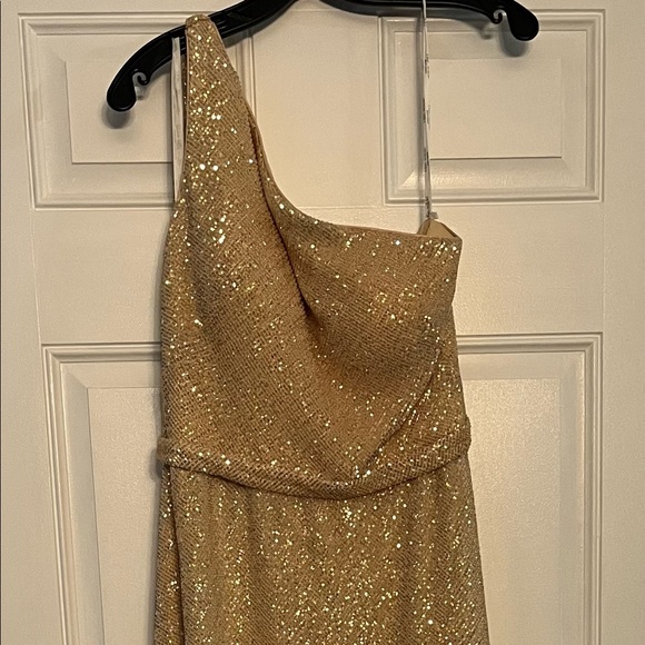 Ellie Wilde for Mon Cherie, Light Gold Shimmering Gown, Size 12.  Prom, Bridal. - Picture 5 of 8